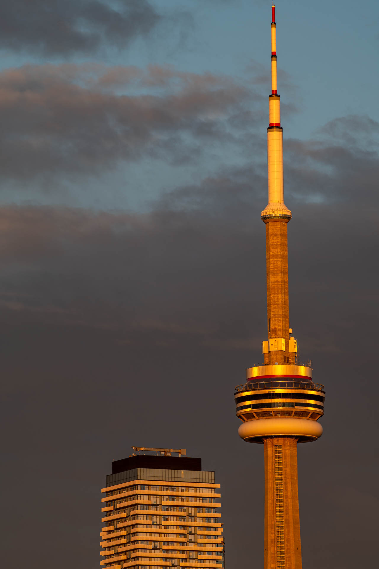 CN Tower from the Polson Pier at first light of the day