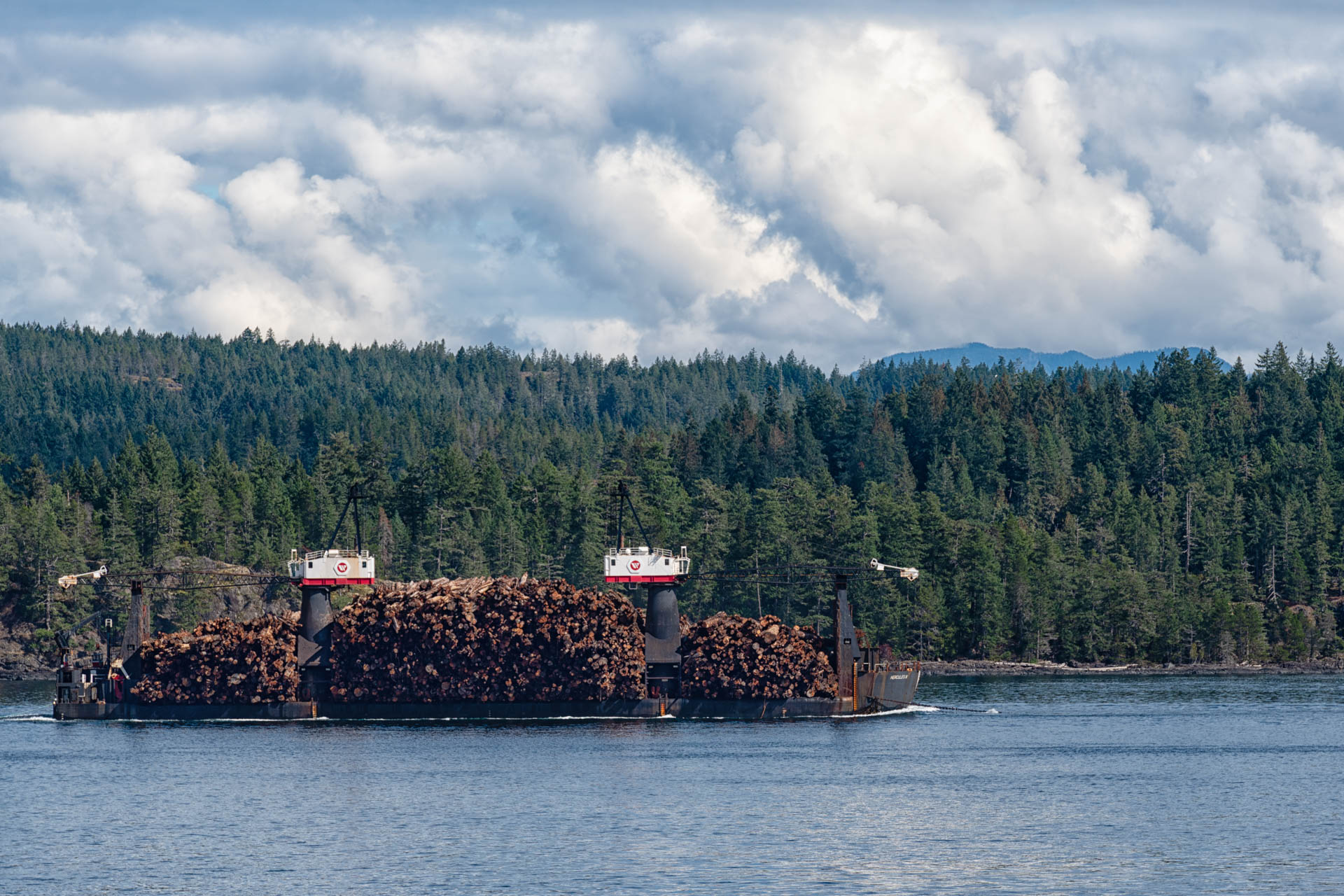 Logging barge near Campbell River