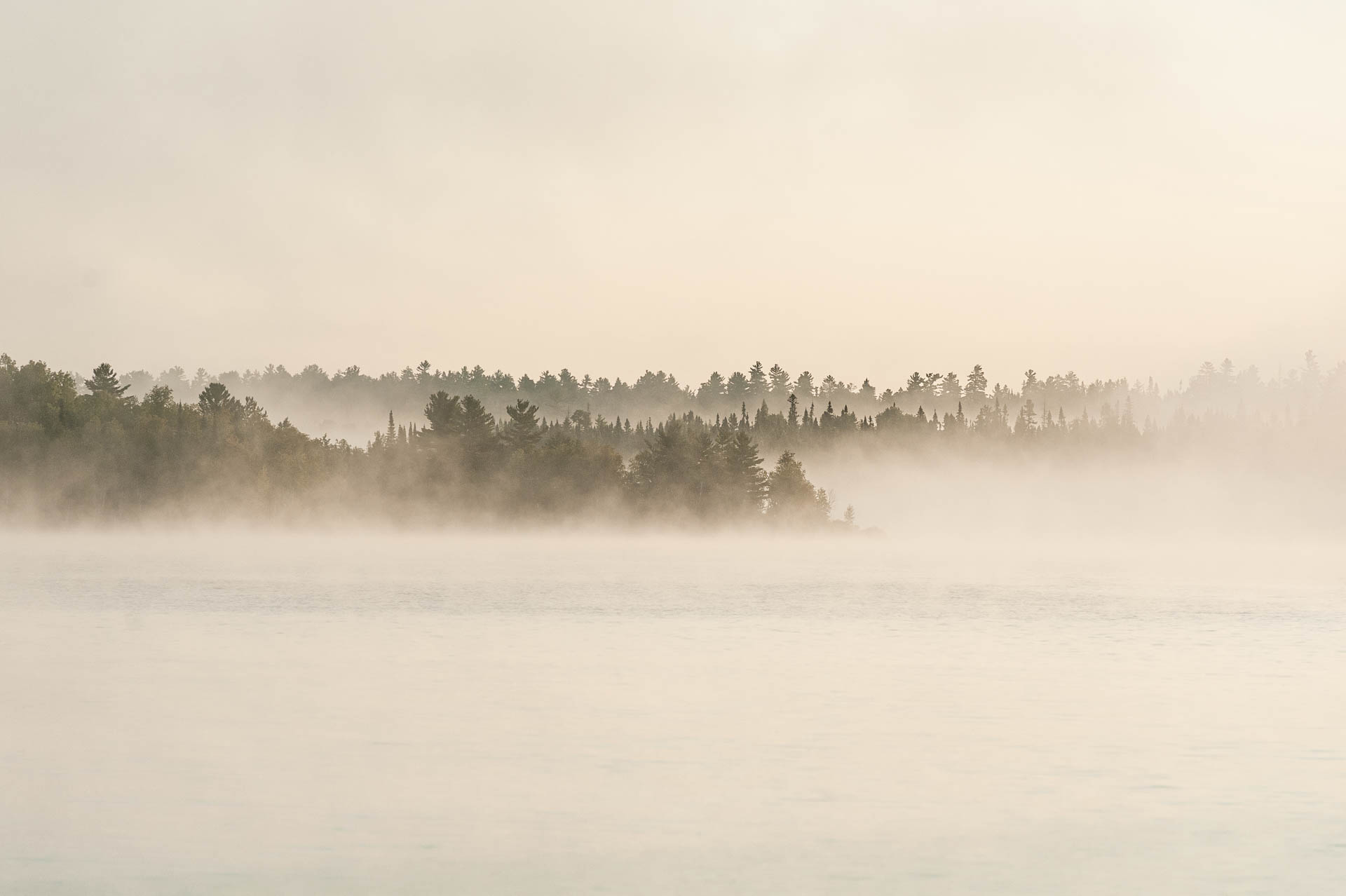 Morning mist on Diamond Lake
