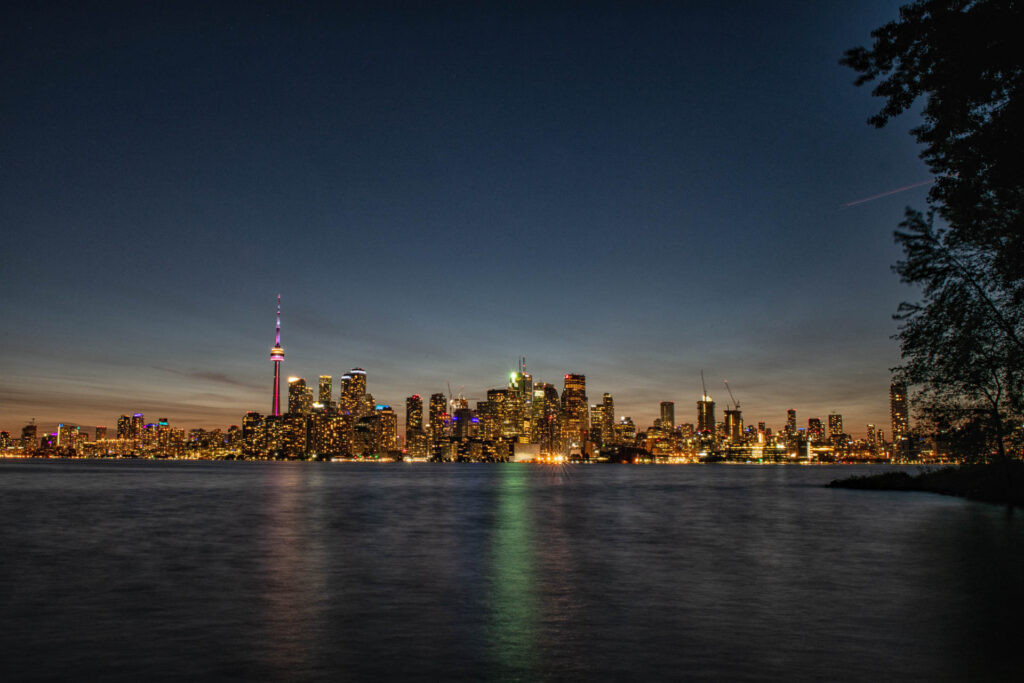 Toronto skyline from Ward's Island - evening