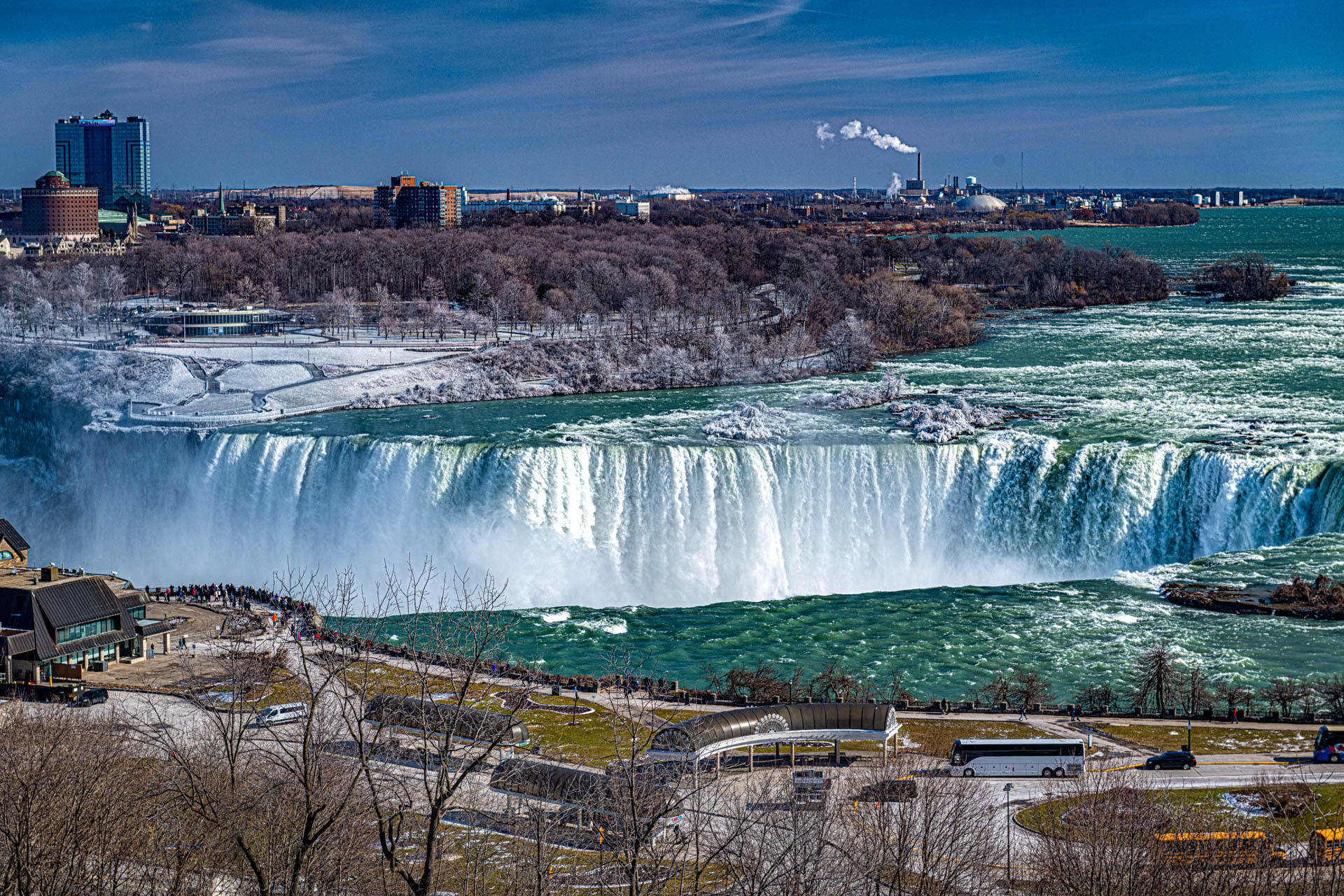 Aerial view of the Canadian Falls