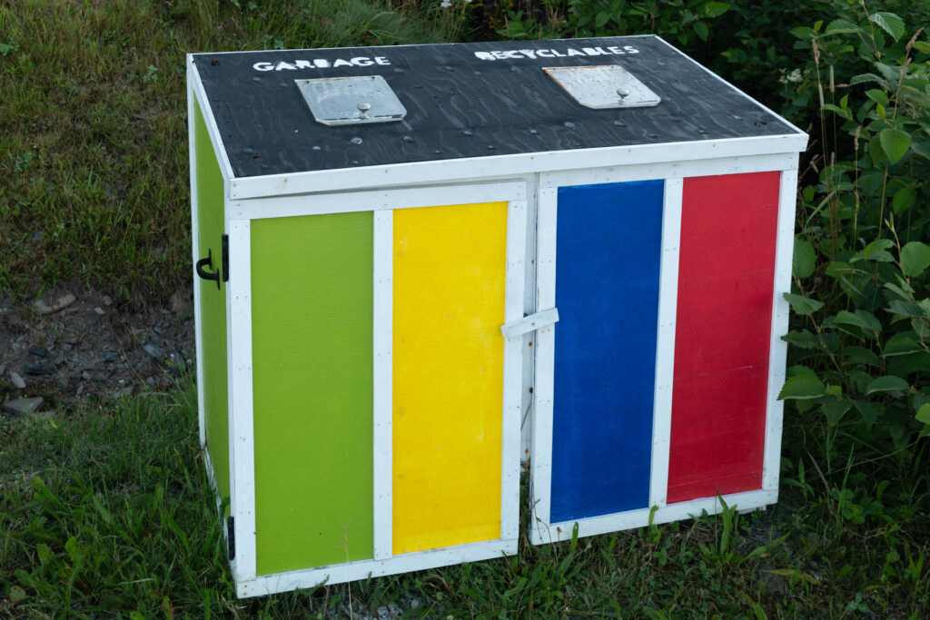 Recyling bin at Wild Cove