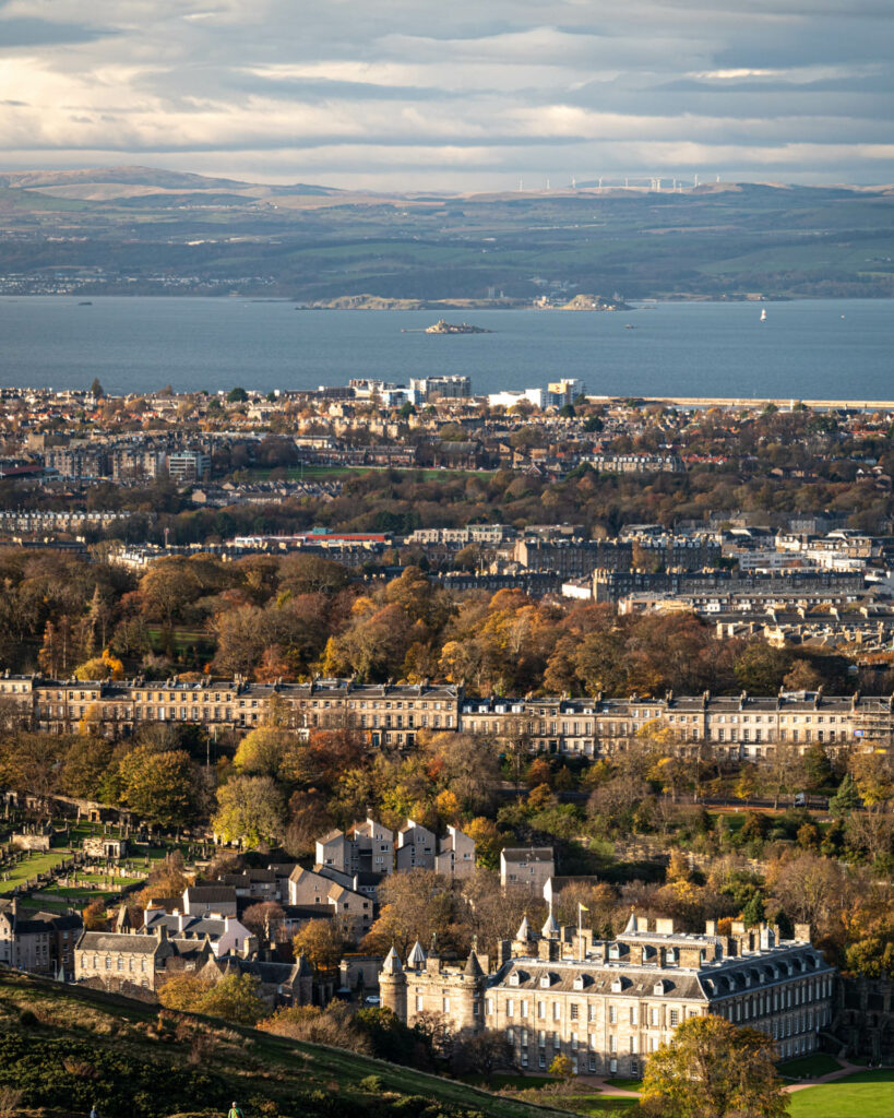 View of Edinburgh and Holyrood Palace from Arthur's Seat