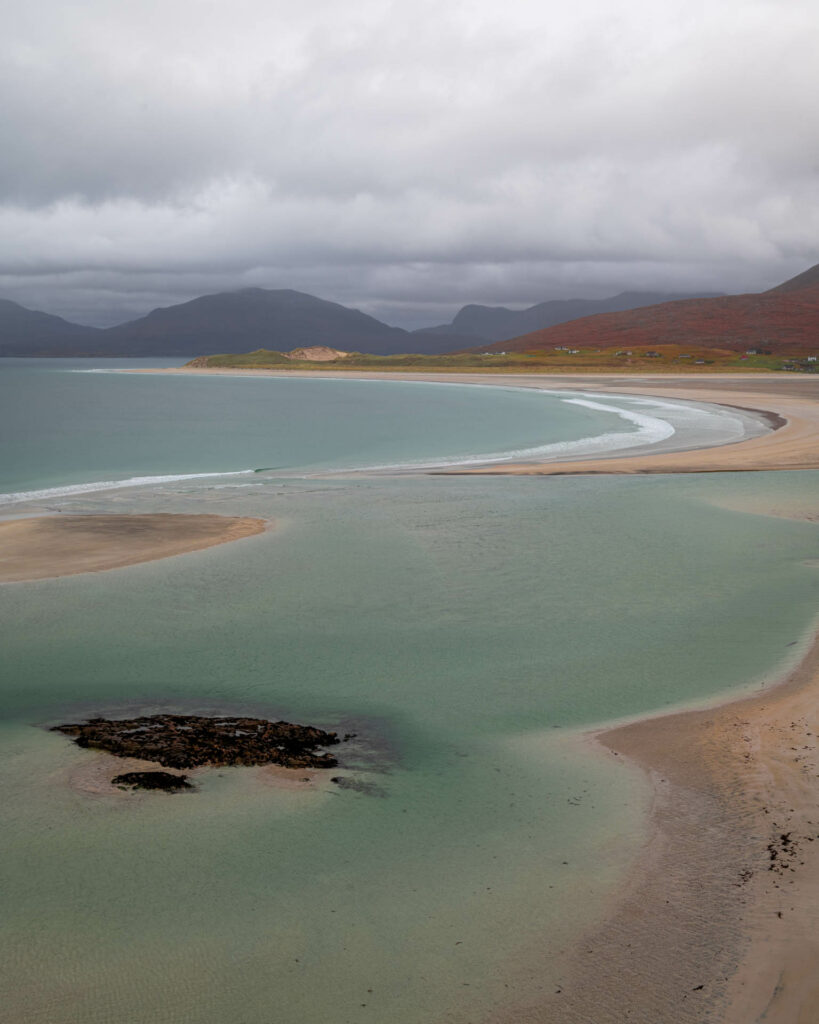 View of Seilebost Beach from above, Isle of Harris