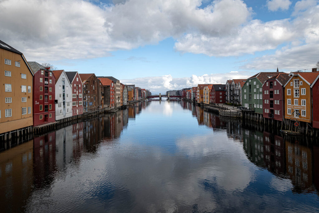 View of Bakklandet neighbourhood  from the Old Town Bridge - Trondheim
