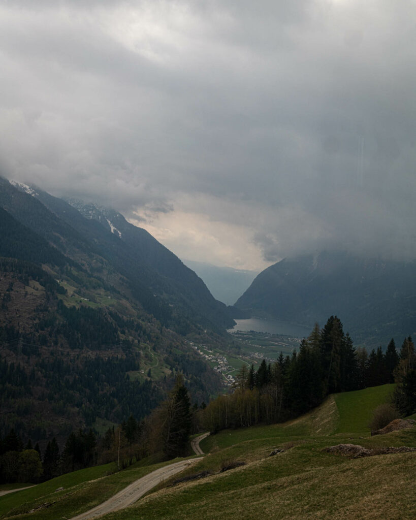 View of Poschiavo from the Bernina Express