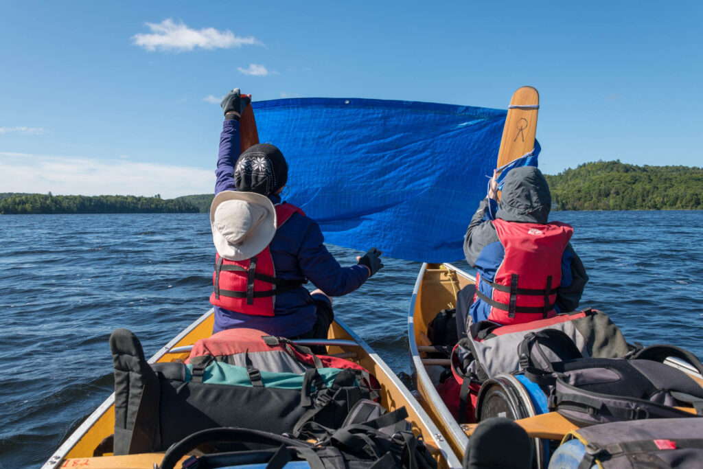 Canoe sailing on Manitou Lake