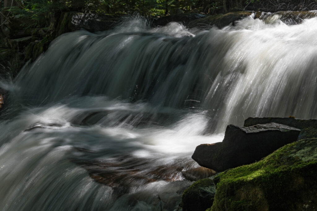 Waterfall at the North Tea Lake put-in