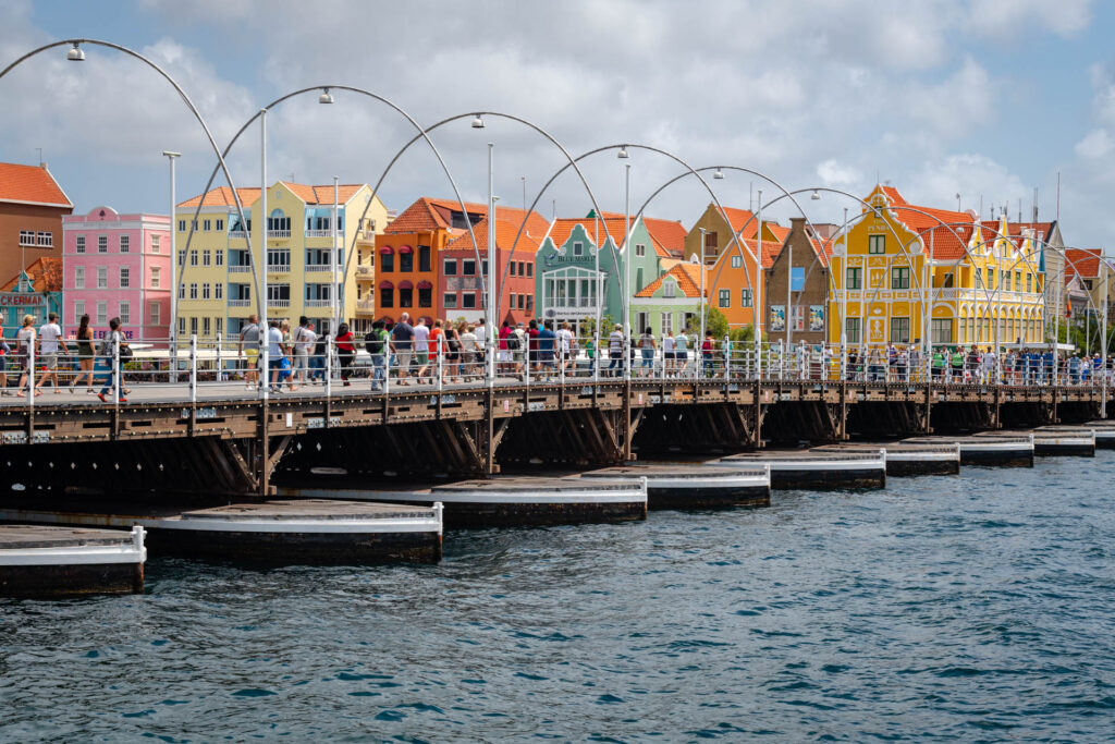 View of Queen Emma Pontoon Bridge and Punda waterfront | Focus On Mee | Robert Mee