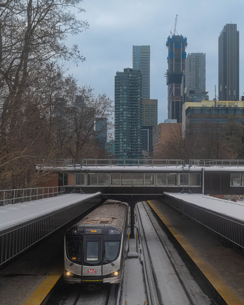 Rosedale Subway station looking south