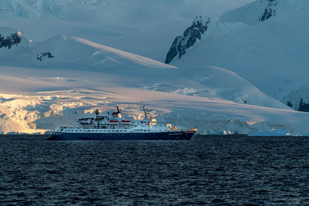 Ocean Adventurer in the  Frued Passage near Hydrurga Rocks