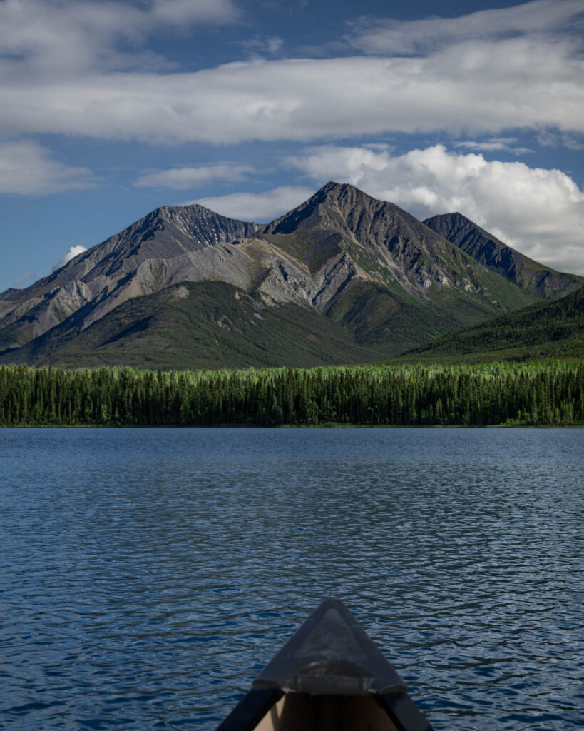 Evening paddle on Rabbitkettle Lake - Nahanni National Park Reserve