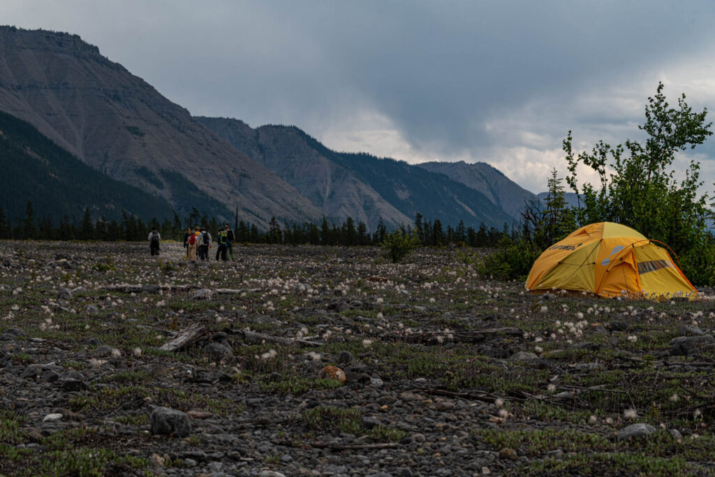 Heading out for a pre-happy hour/dinner hike after setting up camp for the night at Fossil Fan Camp