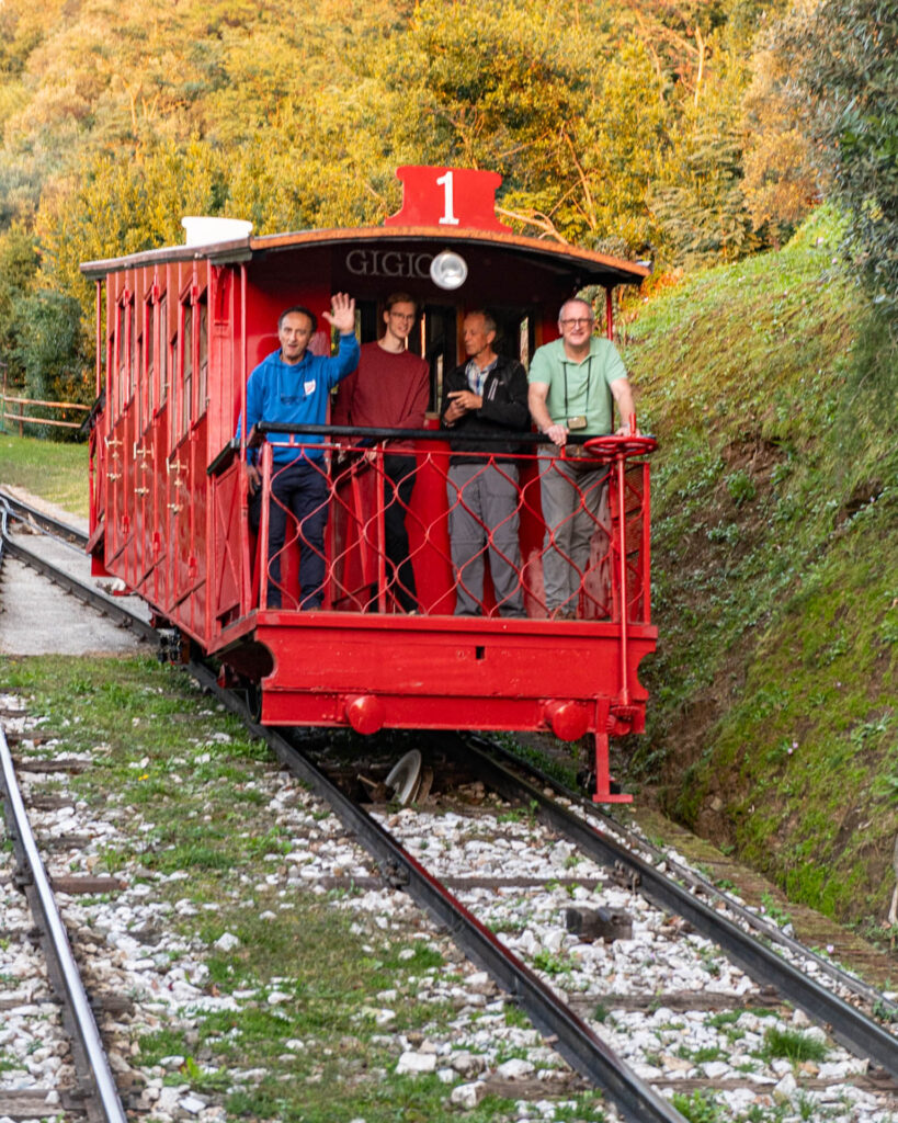 Tourist on Montecatini Funicular