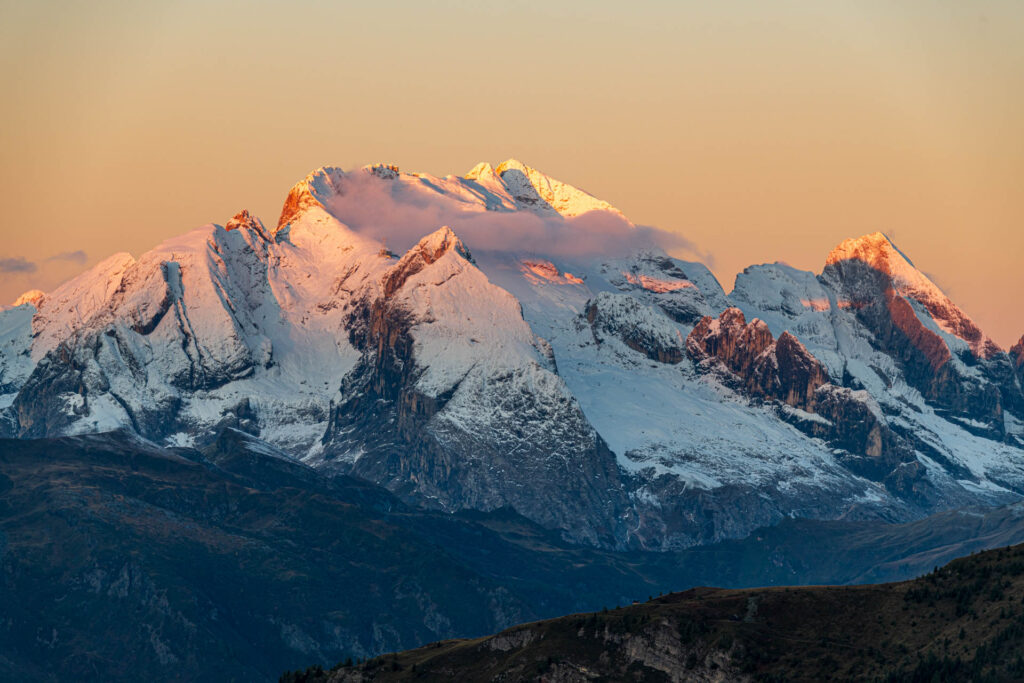View from Passo Giau at sunrise