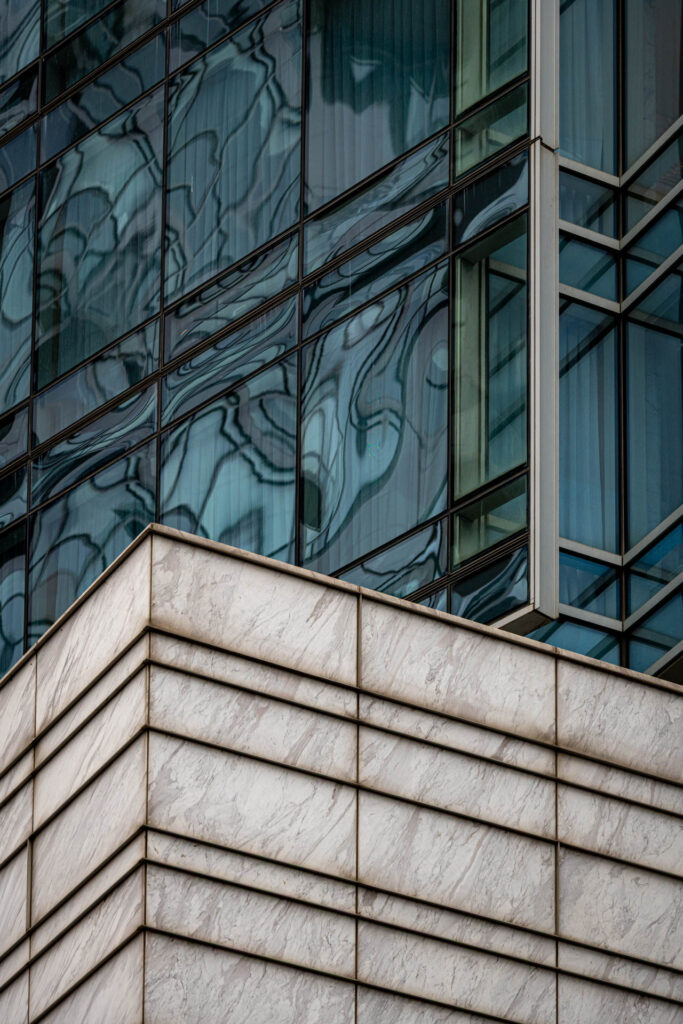 Office window reflections