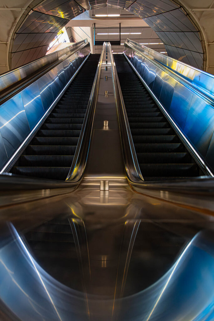Subway escalator refelections