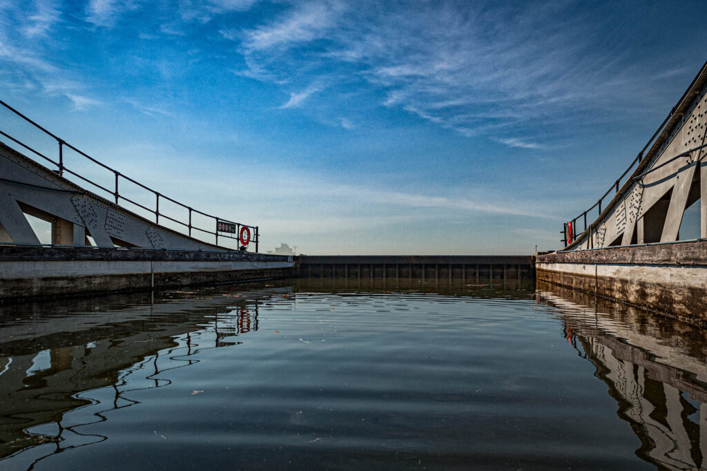 Peterborough Lift Lock - lone canoe!