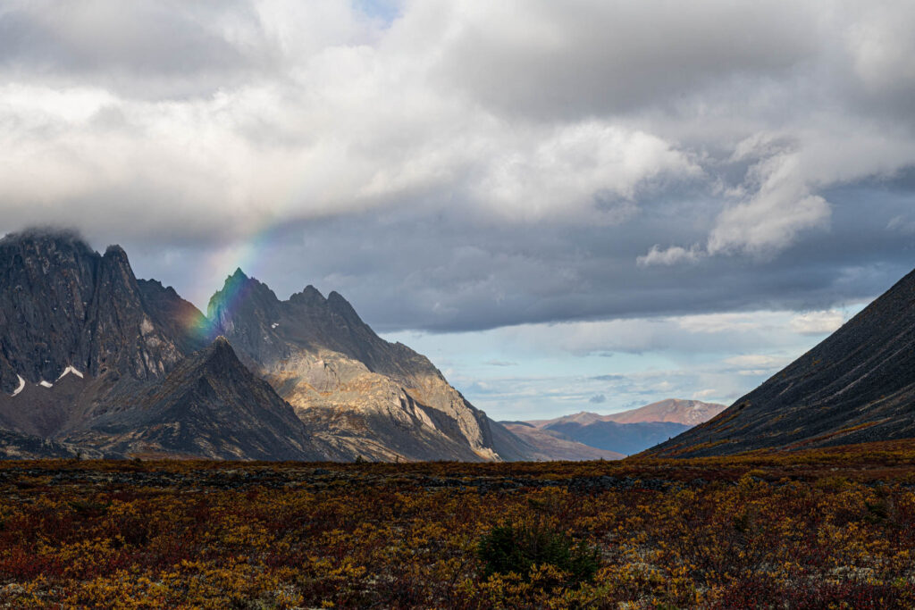 Rainbow over Tombstone Mountain