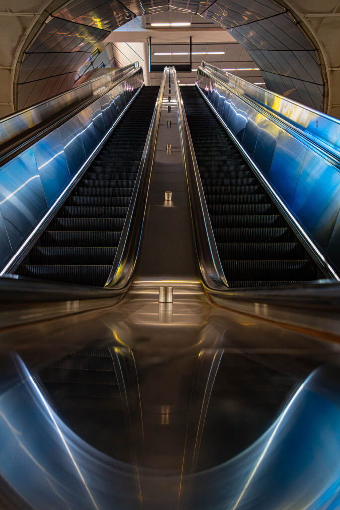 Subway escalator refelections