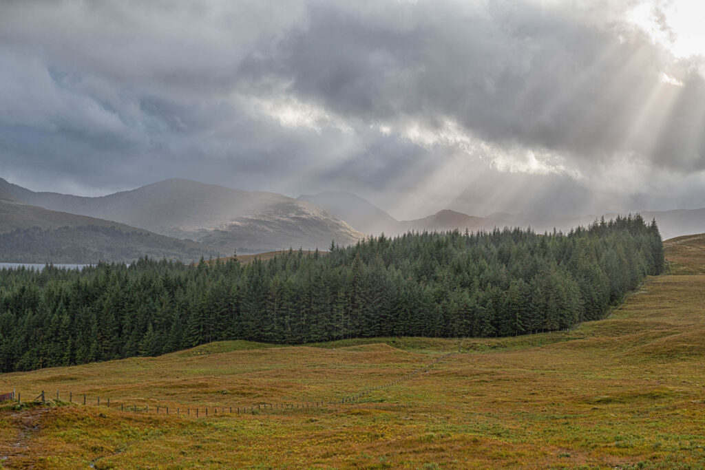 Dramatic sky over Loch Tulla